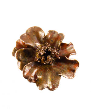 Brooch-needle `CopperRight` velvet flower