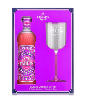 Set «Starlino» Aperitivo Rose, liqueur and glass, 17%, 750 ml