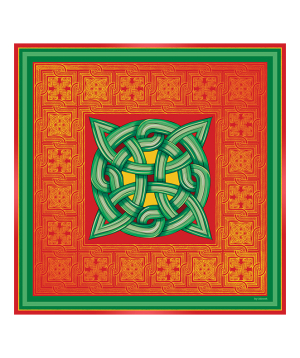 Silk scarf `3 dzook` with Armenian ornaments №12
