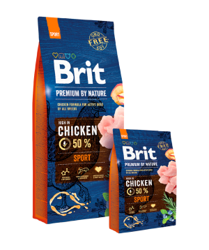 Dog Food «Brit By Nature» Sport, chicken, for all breeds, 15 kg