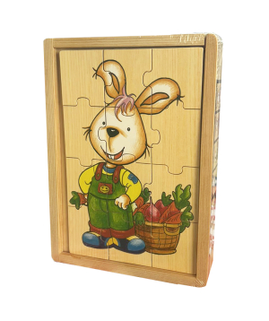 Wooden puzzle rabbit