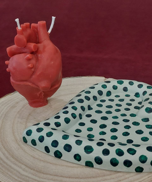 Подарочный набор «Blue Moon» свеча Сердце + подставка, без аромата