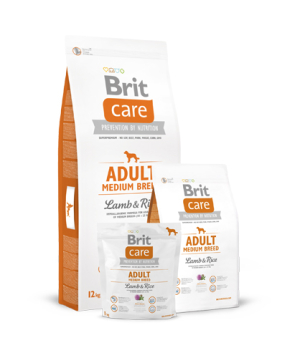 Корм для собак «Brit Care» Ягненок и рис, для взролых собак, 12 кг