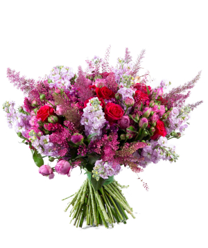 Ծաղկեփունջ «Արբոն» վարդերով և դաշտային ծաղիկներով