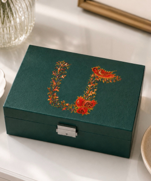 Illustrated jewelry box “HAYA”, green, large №20