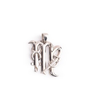 Rhodium Plated Silver Pendant Virgo Starlight Jazz Collection