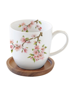 Cup ''Sakura'' with a lid-coaster
