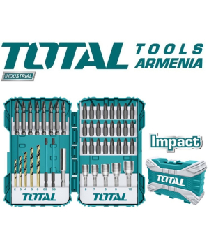 Drill and impact bit «Total Tools» TACSDL24502, 45 pcs