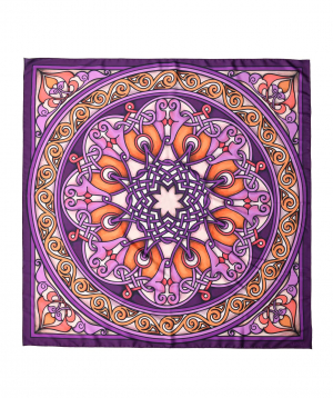 Scarf `Armenian ornaments` purple