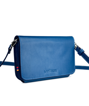 Leather bag `Lambron` Reef (blue) classic clutch bag