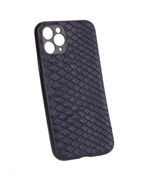 Case `Monarch` for phone, silicon, with a combination of genuine phyton leather №2