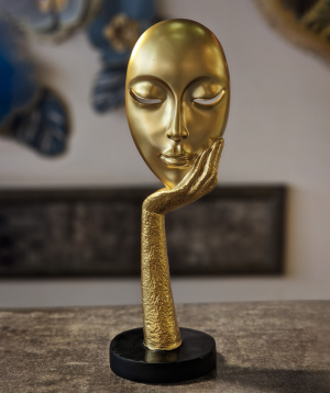 Statuette «Moonlight» Face, 35 cm, gold