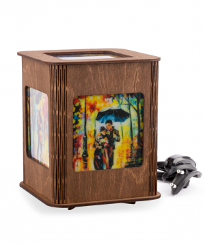Lantern `Walk in the rain` wooden