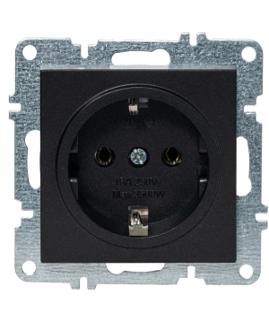 ARVIA 50 20 5000 217 SOCKET WITH GROUNDING KAREN MATT BLACK WITHOUT FRAME 86301