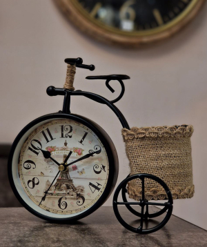 Clock «Moonlight» Bicycle, 17 cm, black