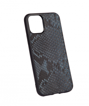 Case `Monarch` for phone, silicon, with a combination of genuine phyton leather №5