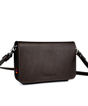 Leather bag `Lambron` Tabacco classic clutch bag