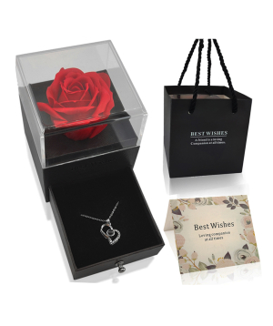 USA. gift box №256 with necklace and rose