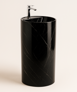 PERLA PEDISTAL BASIN NB221Y-6 MARBLE DRAWING 405X405X850MM