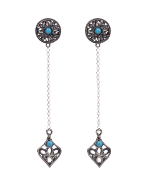 Women's silver earrings With natural stones №34