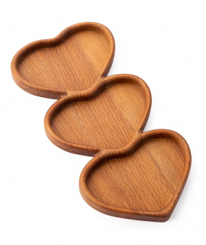Serving tray `WoodWide` hearts, eco