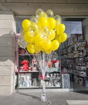 Balloons «Boom Party» yellow and transparent, 50 pcs