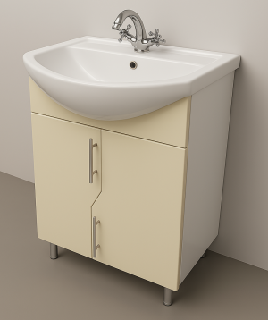 Լոգասենյակի կահույք «Perla» Aquaton Elegance 60, բեժ, փայլուն