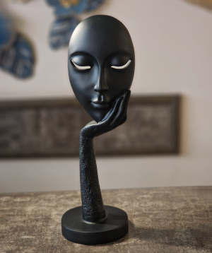 Statuette «Moonlight» Face, 35 cm, black