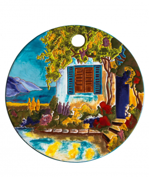 Cheese plate `ManeTiles` decorative, ceramic №25