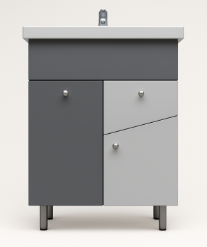 Bathroom furniture «Perla» VLine Foster 60, gray, matte