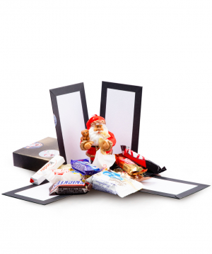 Surprise box `EM Flowers` with Santa Claus with candles and candies