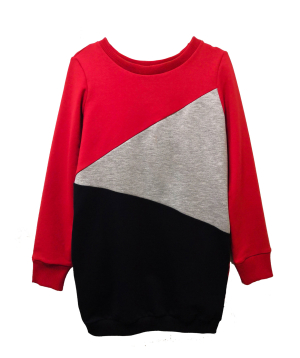 Tunic `Lalunz` red, gray, blue