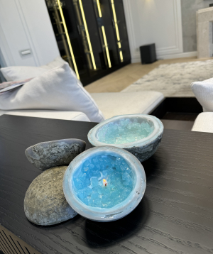 Candle «Light Your Home» Amethyst №3028 sky blue