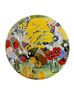 Cheese plate `ManeTiles` decorative, ceramic №71