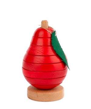 Toy `I'm wooden toys` tower, pear, red