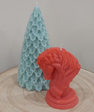 Candle «Blue Moon» Horse + Christmas Tree