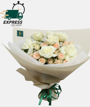 Dubai. bouquet №063 with roses and spray roses