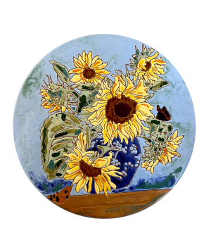 Cheese plate `ManeTiles` decorative, ceramic №51