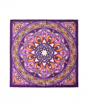 Scarf `Armenian ornaments` purple, small