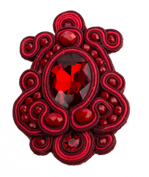 Brooch `LilmArt` handmade red agate