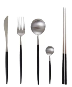Cutlery set, 5 pcs, black
