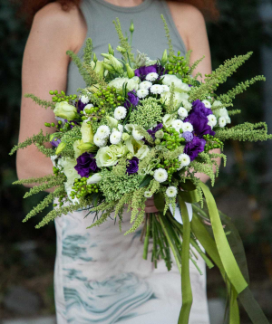 Bouquet ''Roccella'' with lisianthus and wildflowers