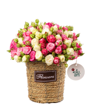 Composition `Aniva` with spray roses