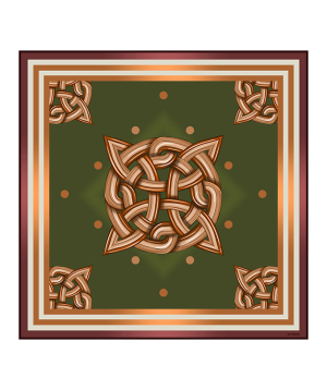 Silk scarf `3 dzook` with Armenian ornaments №5