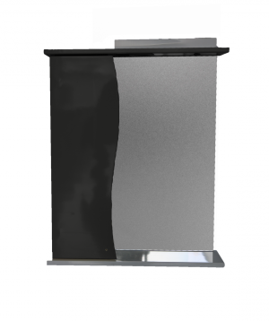 Perla PVC հայելի Volna, Սև մատ, 60x73x17սմ, CH1