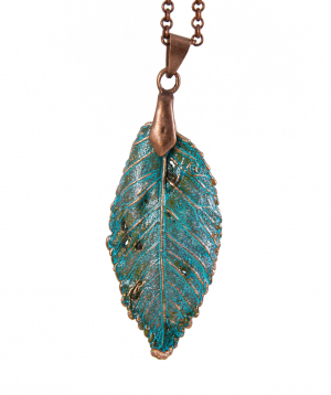 Pendant `CopperRight` elm leaf