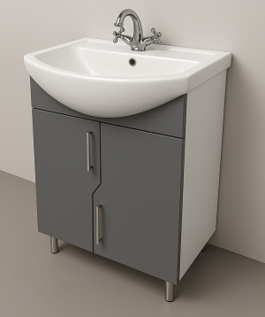 Bathroom furniture «Perla» Aquaton Elegance 60, gray, matte