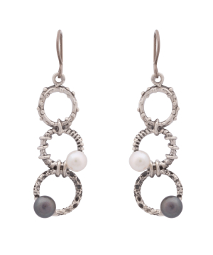 Earrings `Kara Silver` pearl lagoon