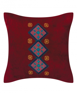 Pillow `Miskaryan heritage` embroidered with Armenian ornament №39