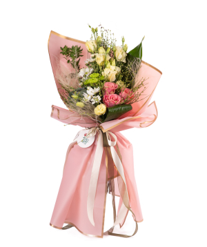 Bouquet ''Елгава'' with roses and chrysanthemums